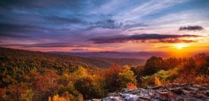 Image of the Shenandoah Valley at sunset