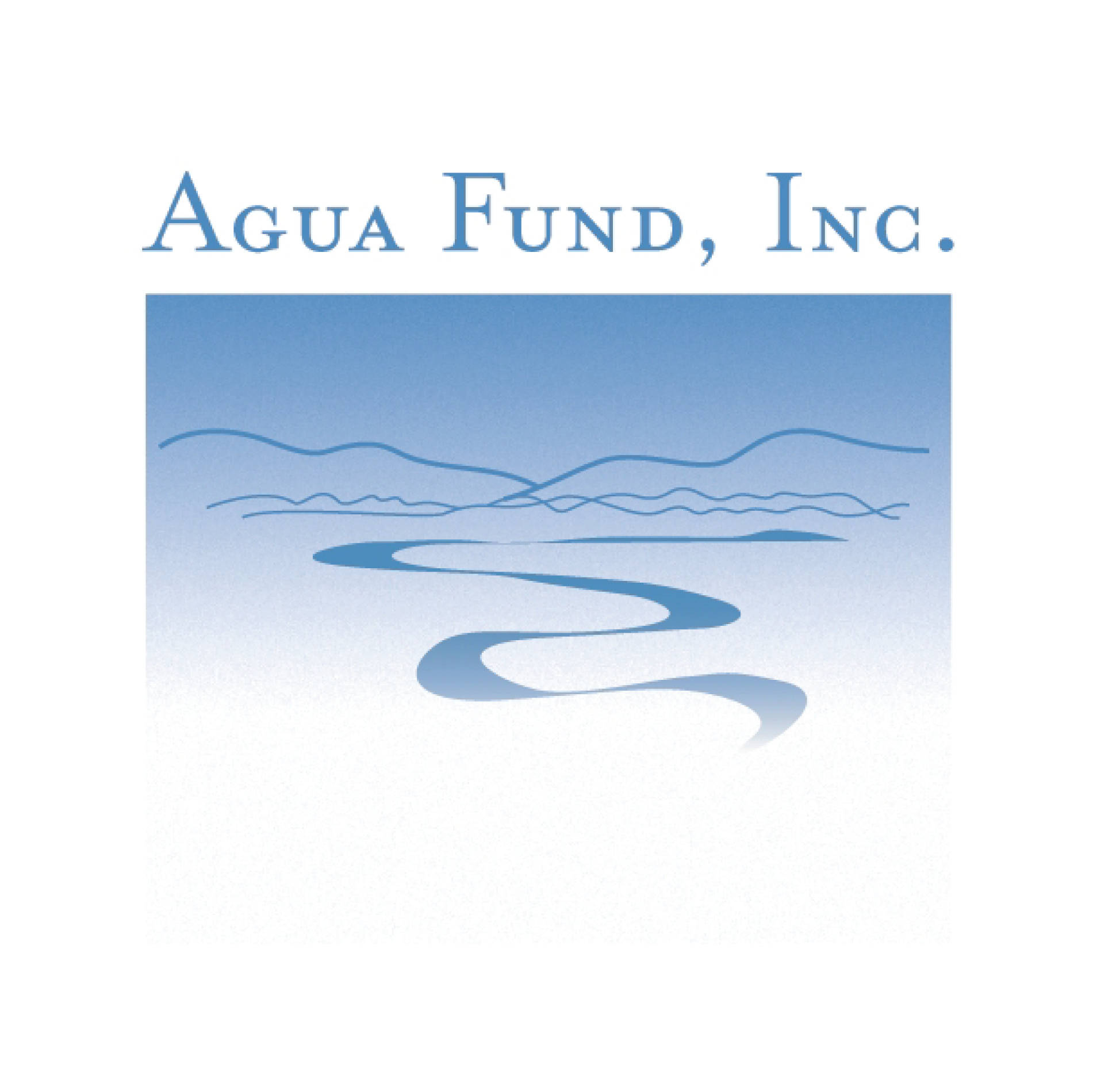 Agua Fund Logo showing a flowing river below "Agua Fund Inc"