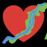 Friends of Anacostia Park Logo showing a rough map of DC as a heart with the Anacostia River running across